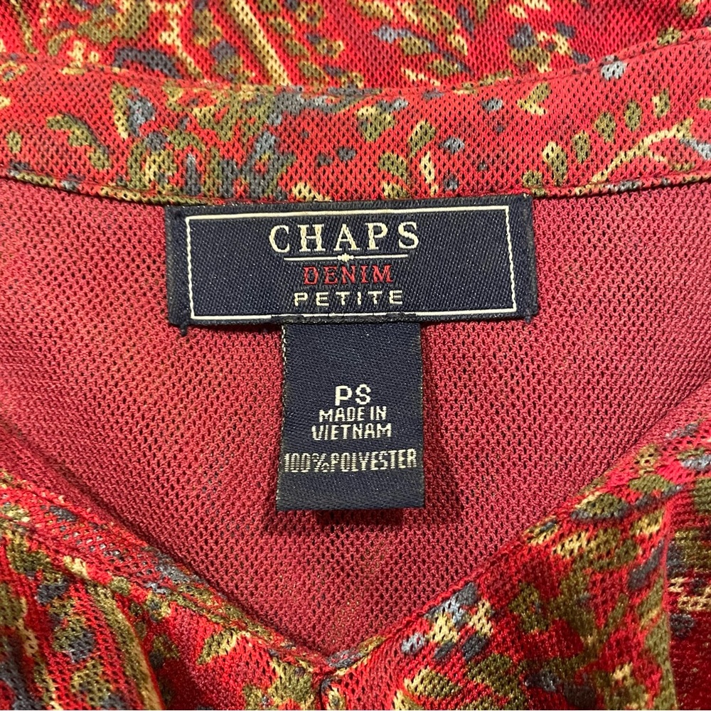 Chaps Denim Ruffle Top Petite Small - Picture 8 of 8